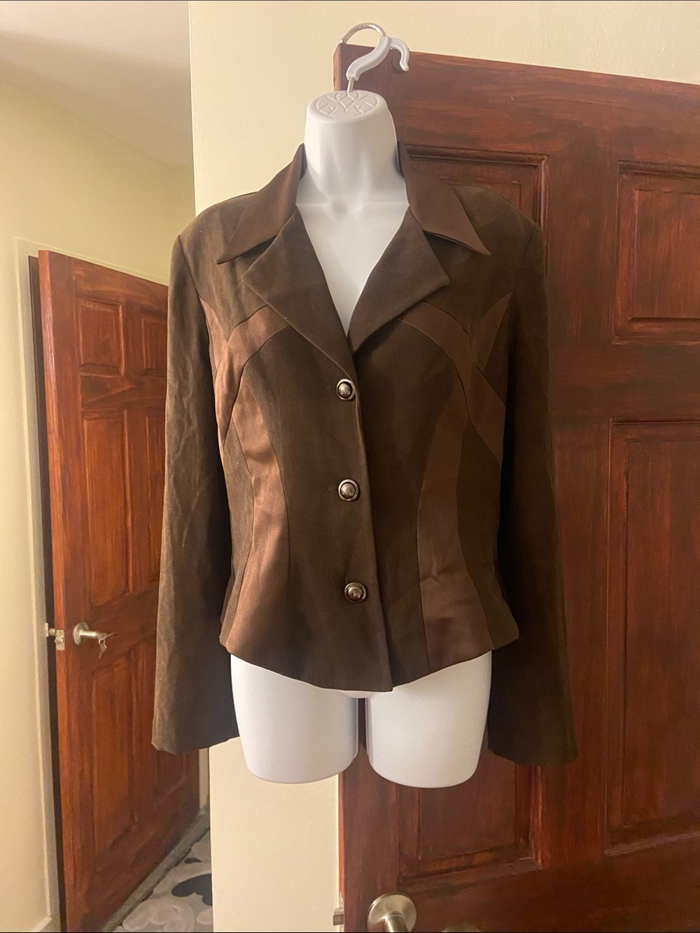 Cache Brown Paneled Blazer Jacket